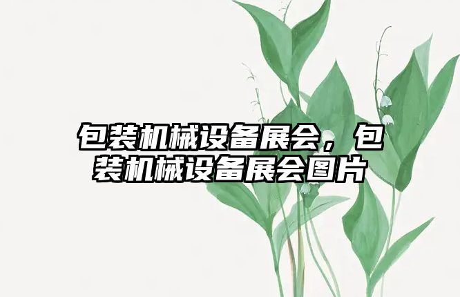 包裝機械設備展會，包裝機械設備展會圖片