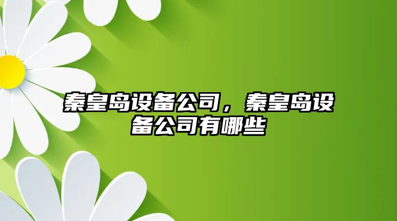 秦皇島設(shè)備公司，秦皇島設(shè)備公司有哪些