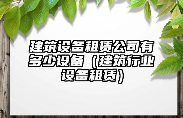 建筑設(shè)備租賃公司有多少設(shè)備（建筑行業(yè)設(shè)備租賃）