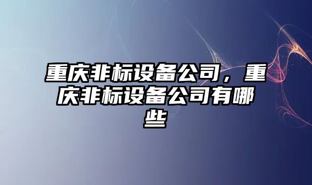 重慶非標(biāo)設(shè)備公司，重慶非標(biāo)設(shè)備公司有哪些