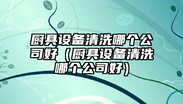 廚具設備清洗哪個公司好（廚具設備清洗哪個公司好）