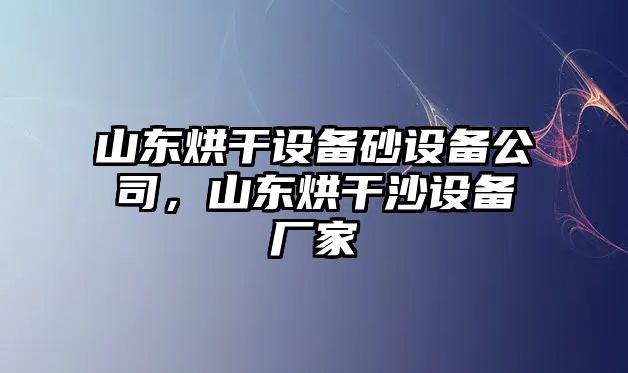 山東烘干設(shè)備砂設(shè)備公司，山東烘干沙設(shè)備廠家