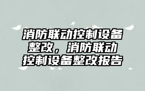 消防聯(lián)動控制設(shè)備整改，消防聯(lián)動控制設(shè)備整改報告