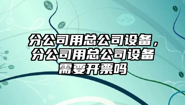 分公司用總公司設(shè)備，分公司用總公司設(shè)備需要開票嗎