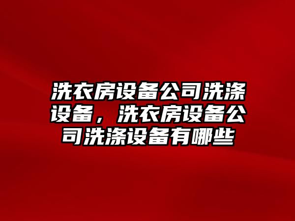 洗衣房設備公司洗滌設備，洗衣房設備公司洗滌設備有哪些