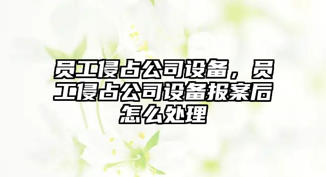 員工侵占公司設(shè)備，員工侵占公司設(shè)備報案后怎么處理