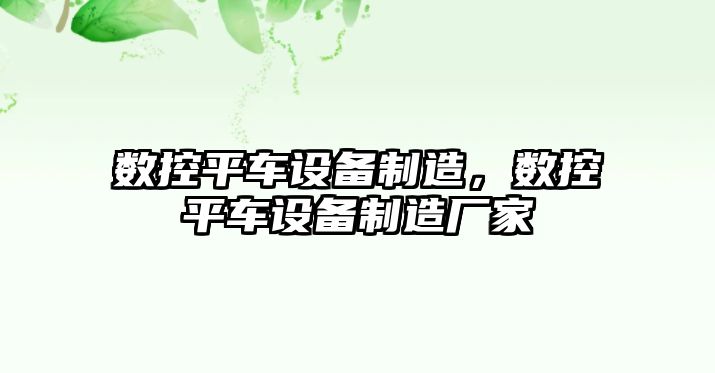 數(shù)控平車設備制造，數(shù)控平車設備制造廠家