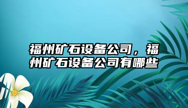 福州礦石設(shè)備公司，福州礦石設(shè)備公司有哪些